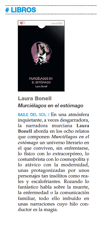 Reseña de Murciélagos en el estómago, volumen de relatos de Laura Bonell