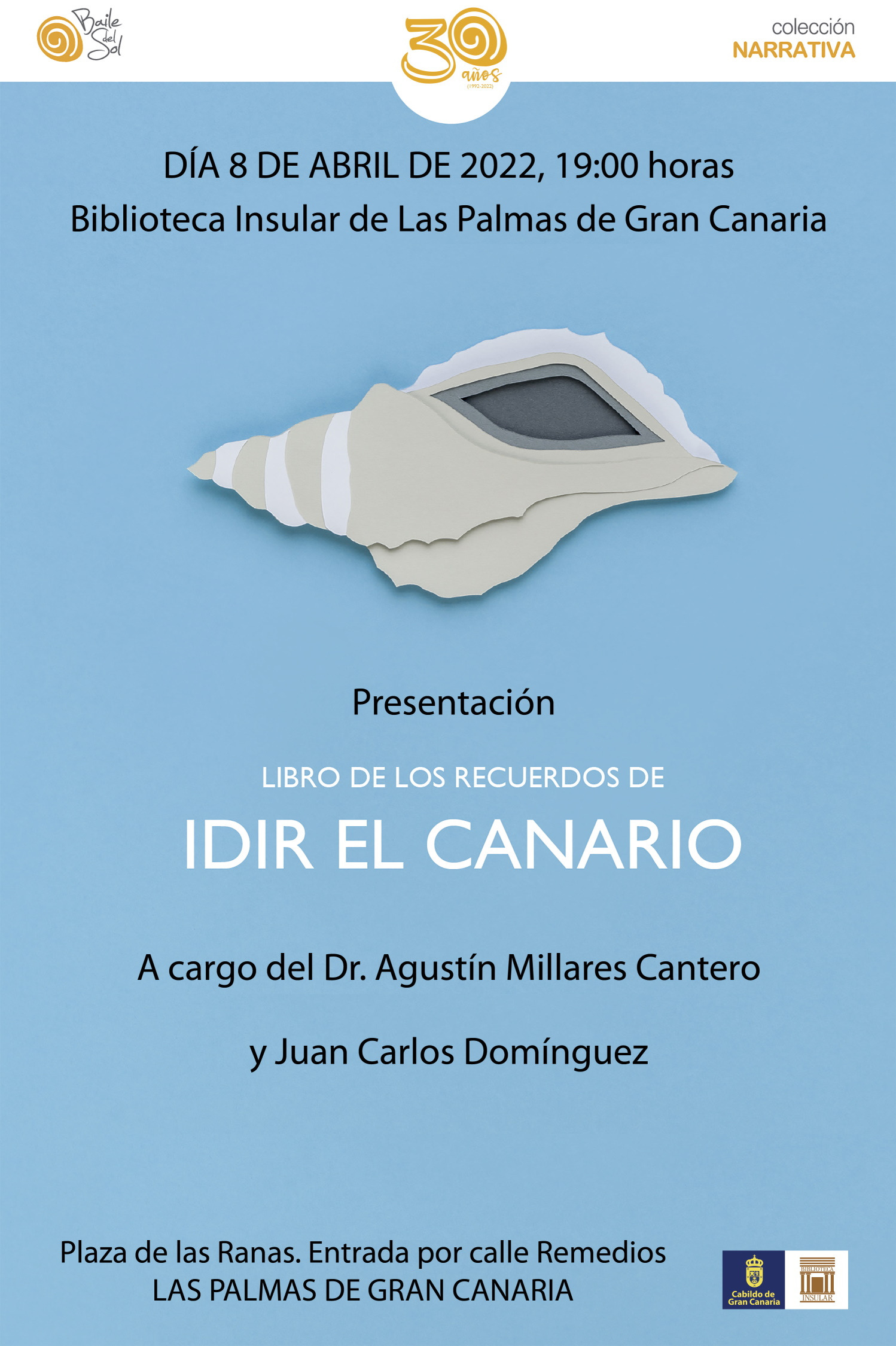 Presentación de la novela EL LIBRO DE RECUERDOS DE IDIR EL CANARIO